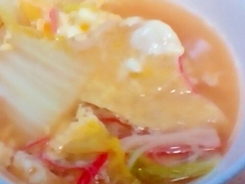 白菜とカニカマのスープ